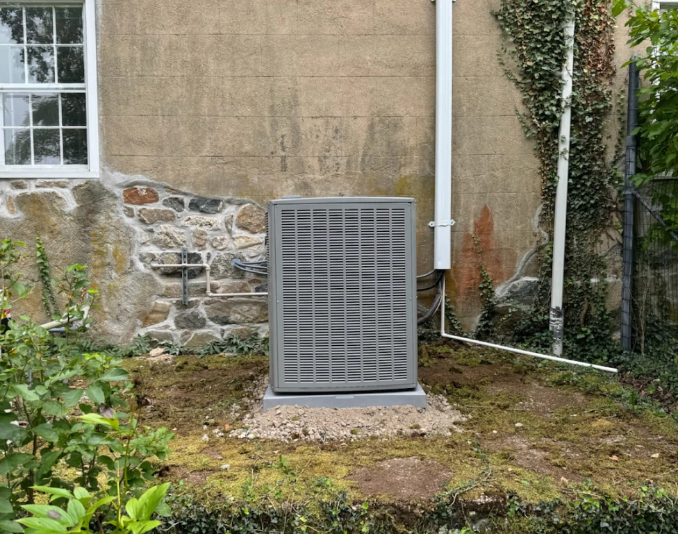 hvac unit installed outside house